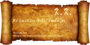 Krisztin Kálmán névjegykártya