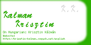kalman krisztin business card
