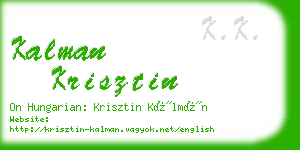 kalman krisztin business card